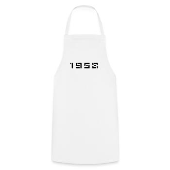 Year of Birth Birth Born In - Made in 1958 - Cooking Apron - white - Front - AI Model Male 185 dark (185cm)