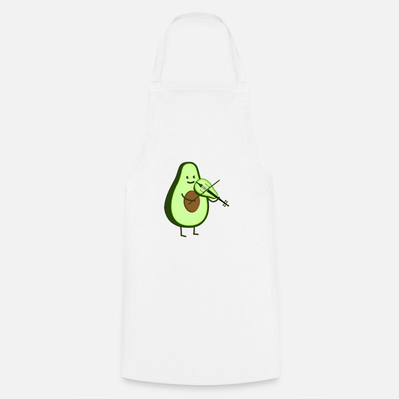 Avocado with violin - Cooking Apron - white