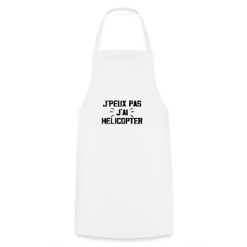 Je Peux Pas J'ai Hélicopter - Tablier de cuisine - blanc - Devant - AI Model Male 185 dark (185cm)