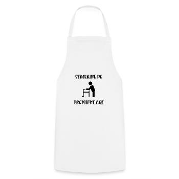 stagiaire de troisième âge - Tablier de cuisine - blanc - Devant - AI Model Male 185 dark (185cm)