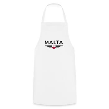 T-shirt Malte – Pour les fans de l’île - Tablier de cuisine - blanc - Devant - AI Model Male 185 dark (185cm)