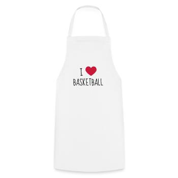 Basketball - Basket ball - Basket-ball - Baskette - Cooking Apron - white - Front - AI Model Male 185 dark (185cm)