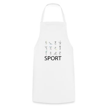 Sport Sport Sport - Kochschürze - Weiß - Vorne - AI Model Male 185 dark (185cm)