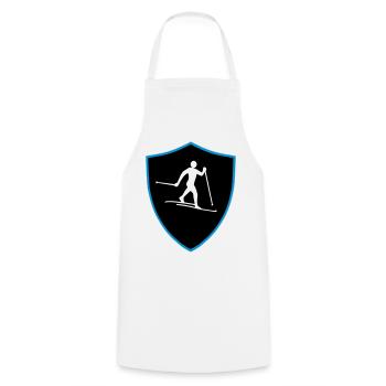 Langlauf Schild - Kochschürze - Weiß - Vorne - AI Model Male 185 dark (185cm)