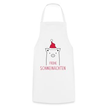 Frohe Weihnachten I Schweinachten Schwein Sau - Kochschürze - Weiß - Vorne - AI Model Male 185 dark (185cm)