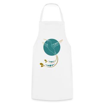 Golden hummingbird with ornaments - Cooking Apron - white - Front - AI Model Male 185 dark (185cm)
