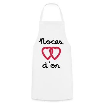 Noces d'or - Tablier de cuisine - blanc - Devant - AI Model Male 185 dark (185cm)