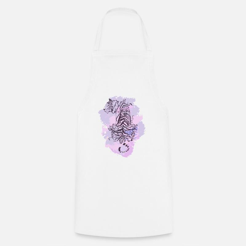 Tiger purple - Cooking Apron - white