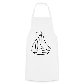 Voilier voilier - Tablier de cuisine - blanc - Devant - AI Model Male 185 dark (185cm)