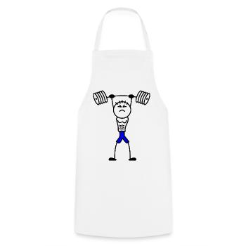 Stickmen muscle bodybuilding force railing - Cooking Apron - white - Front - AI Model Male 185 dark (185cm)