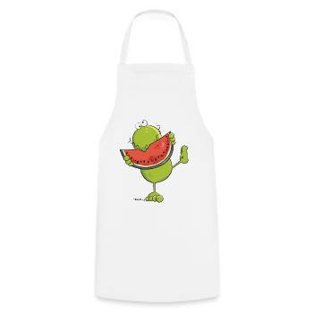 Frog with Watermelon - Frogs - Fruit - Cooking Apron - white - Front - AI Model Male 185 dark (185cm)