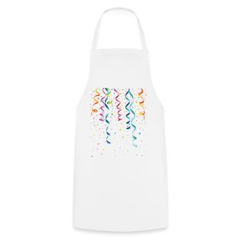 Silvester. Streamers with confetti. Party and Fun. - Cooking Apron - white - Front - AI Model Male 185 dark (185cm)