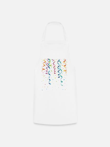 Silvester. Bunte Luftschlangen mit Konfetti. - Kochschürze - Weiß