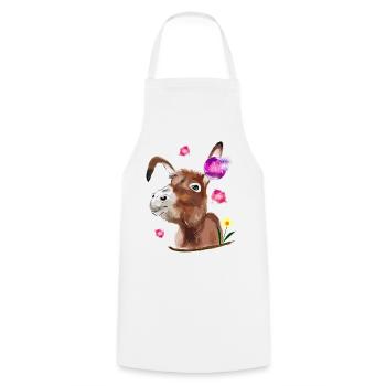 Âne - Tablier de cuisine - blanc - Devant - AI Model Male 185 dark (185cm)