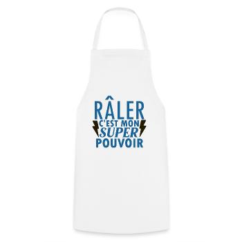 Râler est mon super pouvoir - Tablier de cuisine - blanc - Devant - AI Model Male 185 dark (185cm)