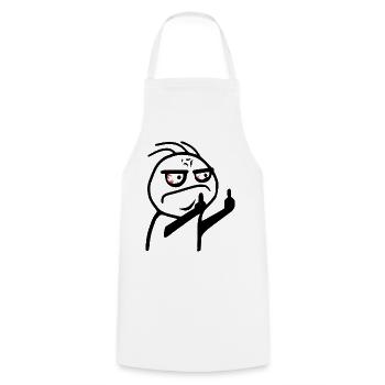 Mittelfinger Meme Fick dich Strichmännchen - Kochschürze - Weiß - Vorne - AI Model Male 185 dark (185cm)