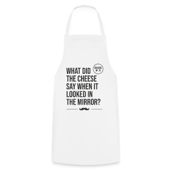 Halloumi - Blague papa - Tablier de cuisine - blanc - Devant - AI Model Male 185 dark (185cm)