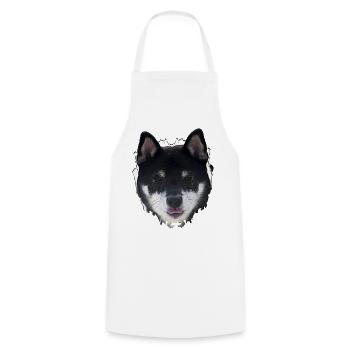 Conception du visage du chien de nuit - Tablier de cuisine - blanc - Devant - AI Model Male 185 dark (185cm)