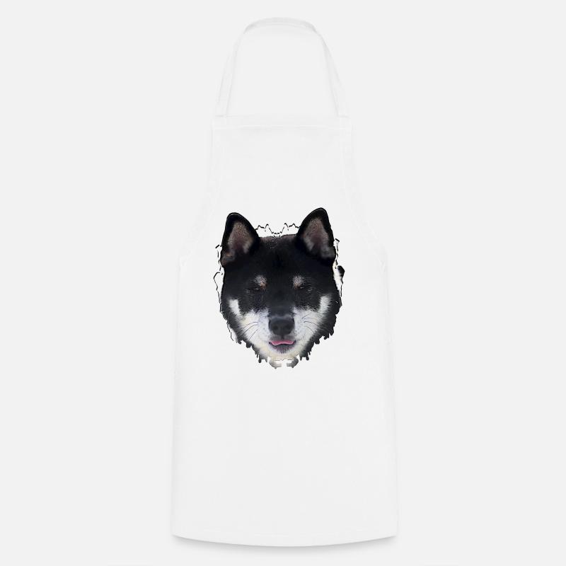 Conception du visage du chien de nuit - Tablier de cuisine - blanc