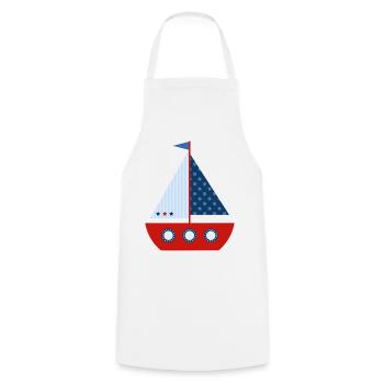 sailboat - Cooking Apron - white - Front - AI Model Male 185 dark (185cm)