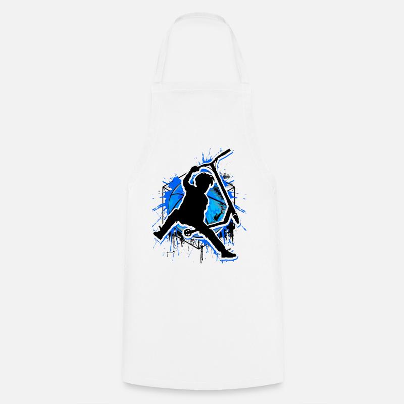 Scooter - Stuntscooter - Scooter - Scooter Blue - Cooking Apron - white