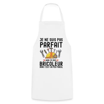Humour Bricoleur Autodérision - Tablier de cuisine - blanc - Devant - AI Model Male 185 dark (185cm)