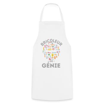Bricoleur de génie - Tablier de cuisine - blanc - Devant - AI Model Male 185 dark (185cm)