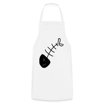 Poisson chemise poisson motif,Cadeau de vêtements de pêche - Tablier de cuisine - blanc - Devant - AI Model Male 185 dark (185cm)