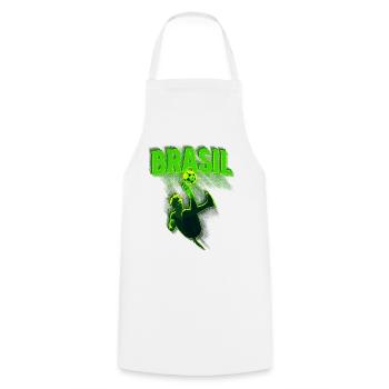 Coup de pied néon du Brésil - Tablier de cuisine - blanc - Devant - AI Model Male 185 dark (185cm)