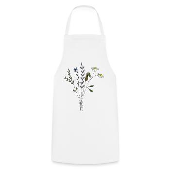flower meadows bouquet - Cooking Apron - white - Front - AI Model Male 185 dark (185cm)