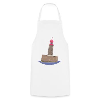 The leaning tower of Bremerhaven without text - Cooking Apron - white - Front - AI Model Male 185 dark (185cm)