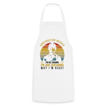 Construction worker - Cooking Apron - white - Front - AI Model Male 185 dark (185cm)