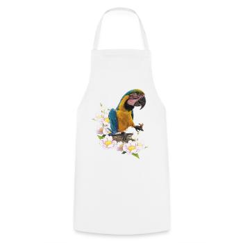 The blue and yellow macaw - Cooking Apron - white - Front - AI Model Male 185 dark (185cm)