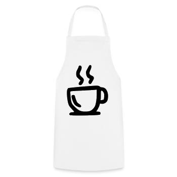 heiße Tasse - Kochschürze - Weiß - Vorne - AI Model Male 185 dark (185cm)