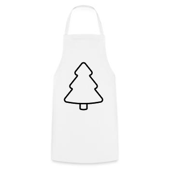 Arbre de Noël, sapin, sapin, Noël - Tablier de cuisine - blanc - Devant - AI Model Male 185 dark (185cm)