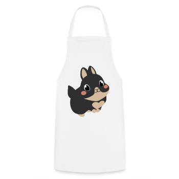 Little Cute Rabbit with Heart - Cooking Apron - white - Front - AI Model Male 185 dark (185cm)