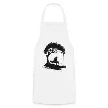 Minimal Design, Tree, Silhouette, Lonely, Nature - Cooking Apron - white - Front - AI Model Male 185 dark (185cm)