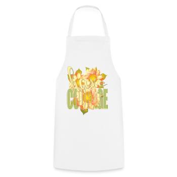 HAB MUT - positive thoughts - Sunflowers - Cooking Apron - white - Front - AI Model Male 185 dark (185cm)