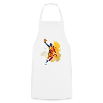 Basketball Basketball Player Dunking Splash Colorful - Cooking Apron - white - Front - AI Model Male 185 dark (185cm)