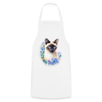 Siamese cat - Cooking Apron - white - Front - AI Model Male 185 dark (185cm)