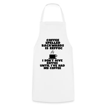 Zuerst Kaffee, bevor ich in den Tag starte* - Kochschürze - Weiß - Vorne - AI Model Male 185 dark (185cm)