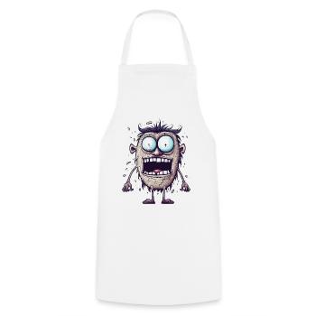 Halloween Monster Zombie Funny Spooky Costume - Cooking Apron - white - Front - AI Model Male 185 dark (185cm)