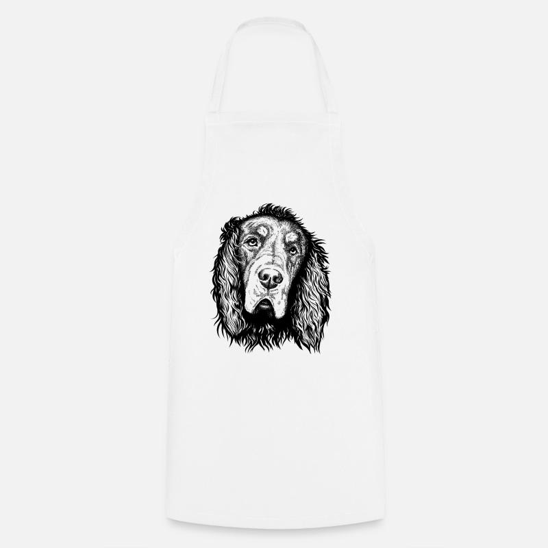 Gordon Setter Portrait Bleu - Tablier de cuisine - blanc