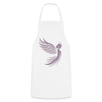 An angel with wings and halo silhouette - Cooking Apron - white - Front - AI Model Male 185 dark (185cm)