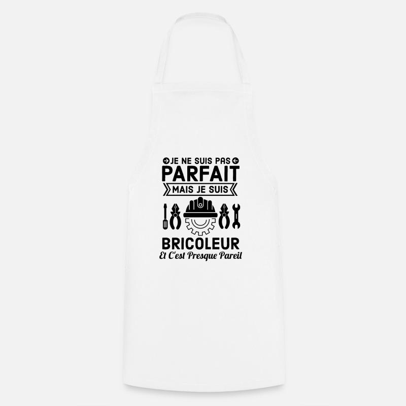 Pas parfait mais bricoleur 4 - Tablier de cuisine - blanc