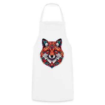 Renard décoré de Mandalas - Tablier de cuisine - blanc - Devant - AI Model Male 185 dark (185cm)