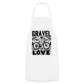 Gravel Love - Gravel Bike - Cooking Apron - white - Front - AI Model Male 185 dark (185cm)