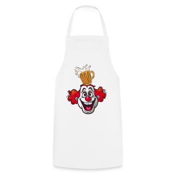 Clown with Beer Glass Splash Carnival Costume - Cooking Apron - white - Front - AI Model Male 185 dark (185cm)