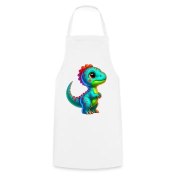 Dinosaurier - Kochschürze - Weiß - Vorne - AI Model Male 185 dark (185cm)