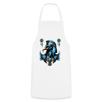 Horus, the Egyptian falcon god. - Cooking Apron - white - Front - AI Model Male 185 dark (185cm)
